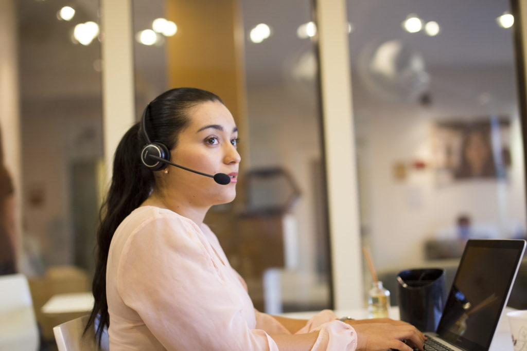 Language World interpreter using headset